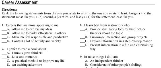 21 question personality assessment